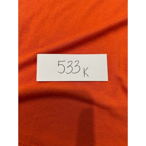 Cache Orange Short Sleeve Top Rhinestone Embellishments Ruched Side Sz Medium - Picture 10 of 10